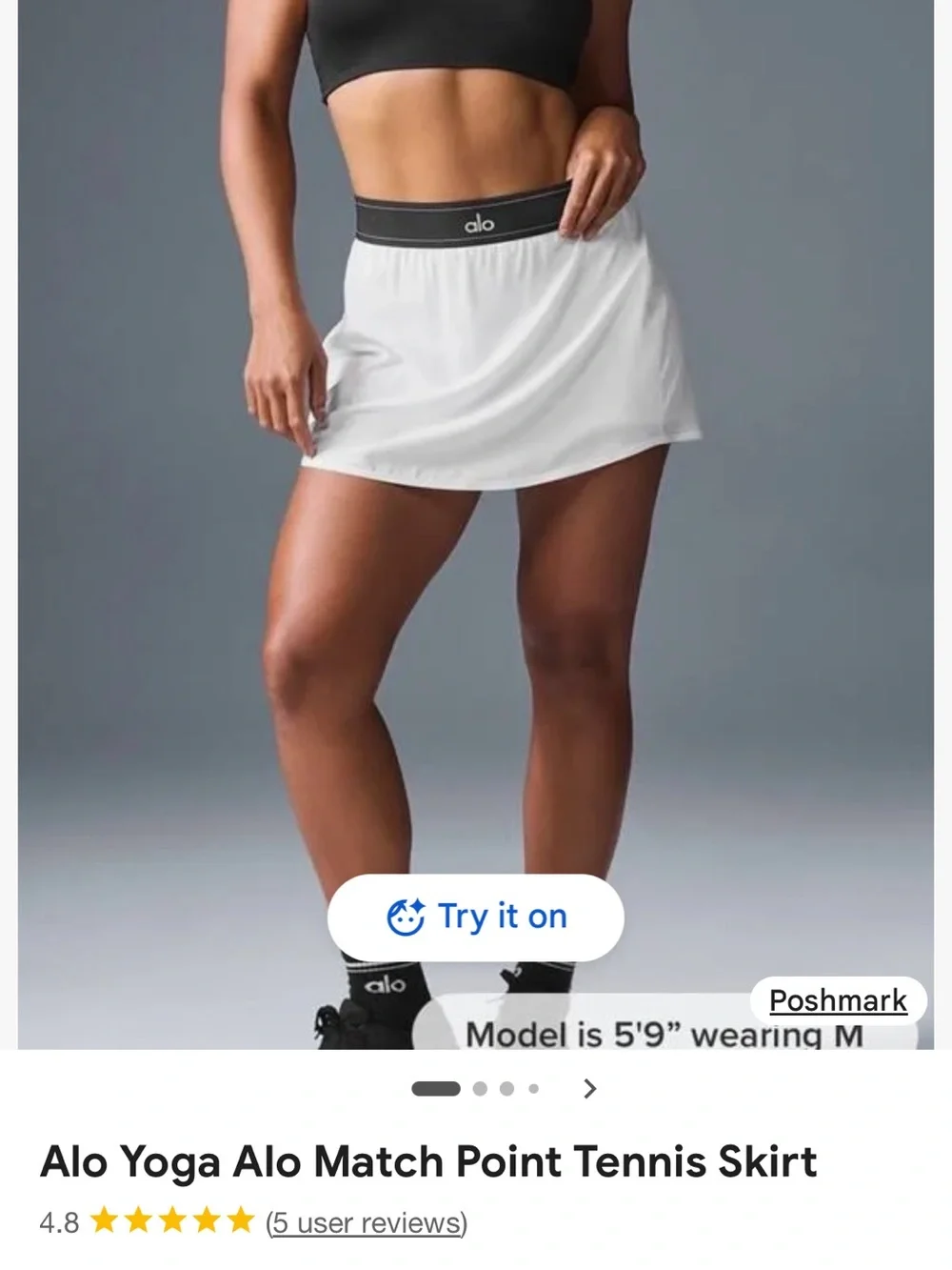 ALO Match Point Tennis Skirt White - XS